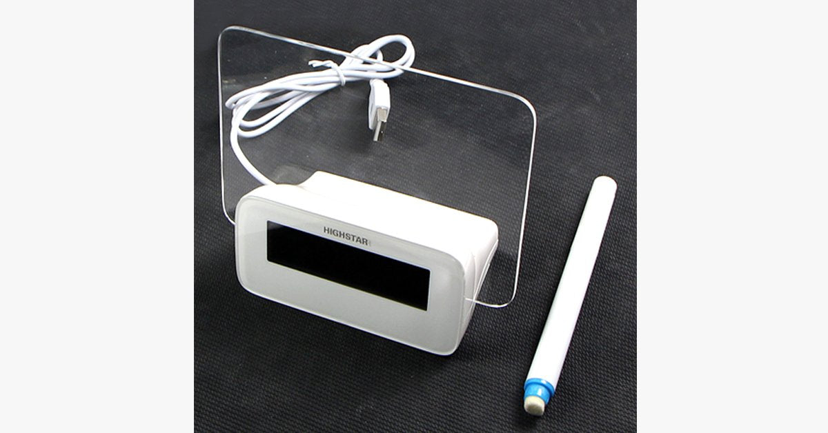 Orologio digitale LED con lavagnetta per messaggi