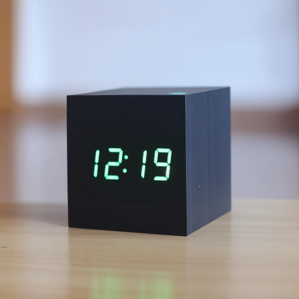 Orologio digitale LED in legno elegante