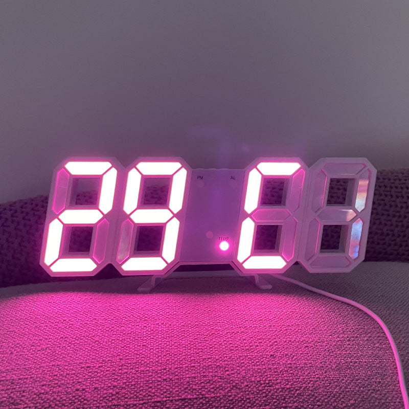 Orologio sveglia digitale 3D a LED da parete o scrivania