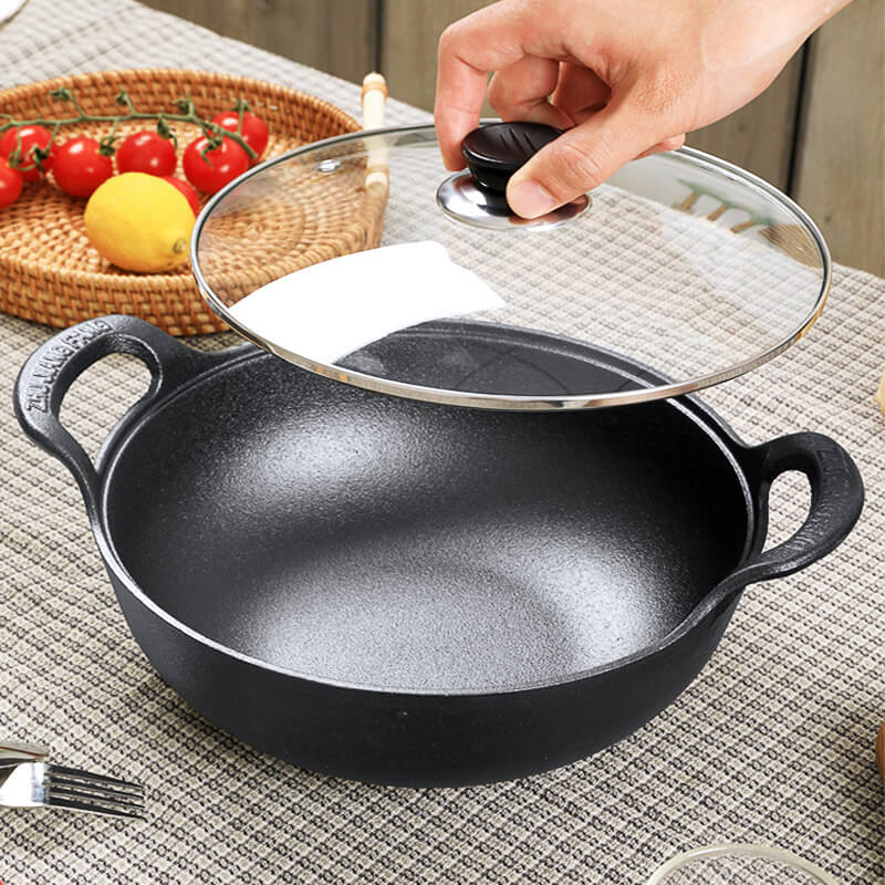 Padella CastePrima con rivestimento antiaderente e coperchio in legno
