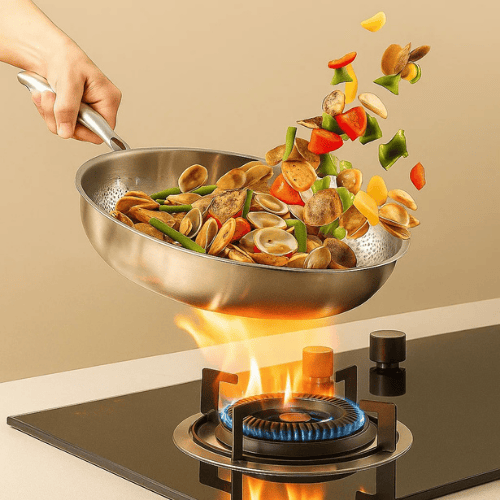 Padella in titanio martellato senza rivestimento – per tutti i piani cottura