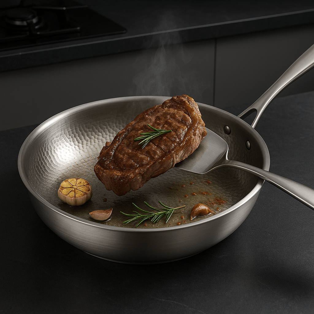 Padella in titanio martellato senza rivestimento – per tutti i piani cottura