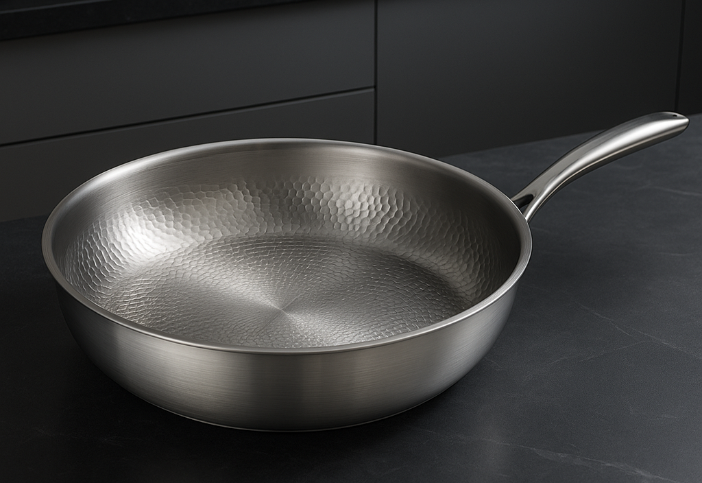 Padella in titanio martellato Titan Premium – senza rivestimento, per tutti i piani cottura inclusa induzione