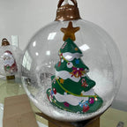 Palla di Natale gonfiabile da appendere con Babbo Natale, pupazzo di neve o albero