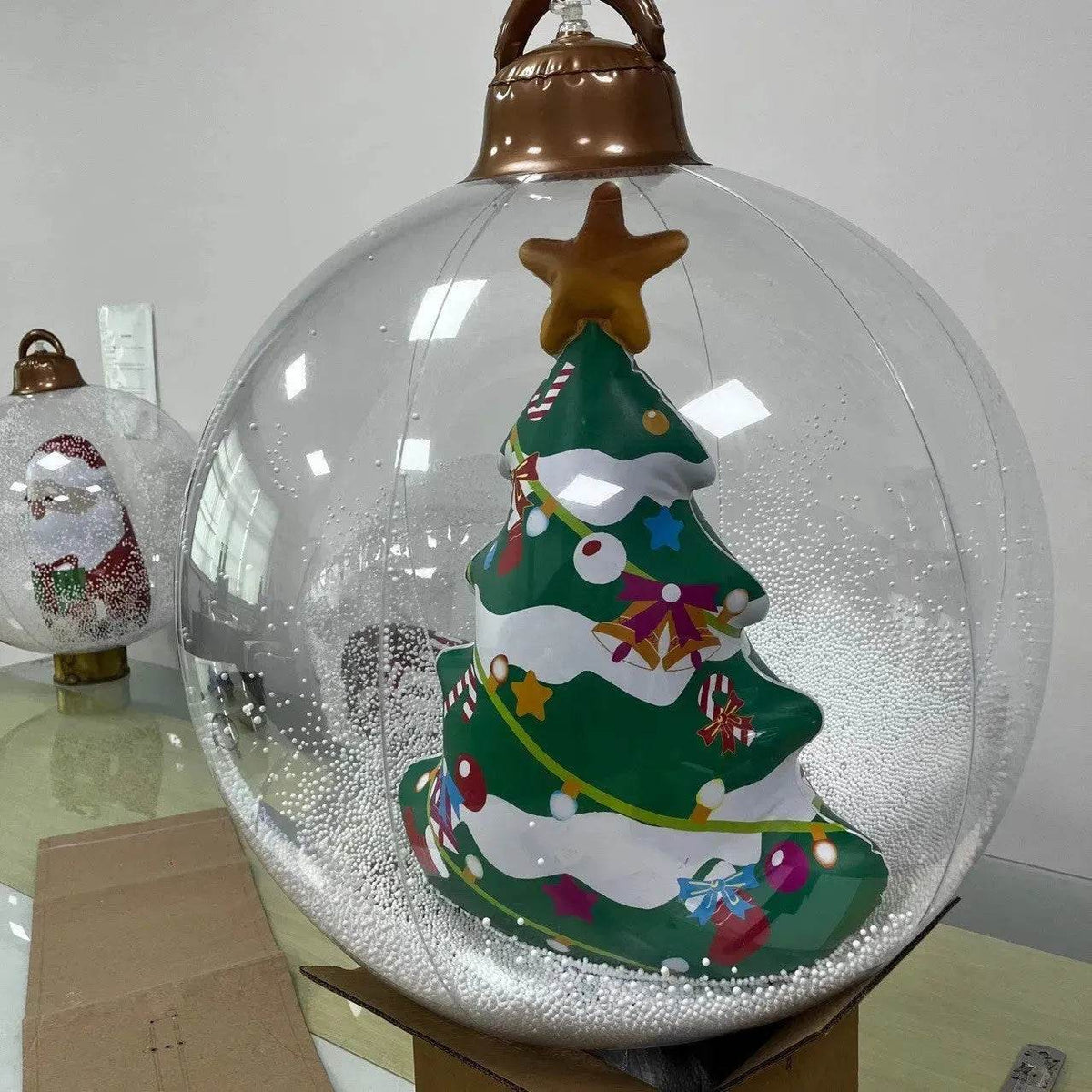 Palla di Natale gonfiabile da appendere con Babbo Natale, pupazzo di neve o albero