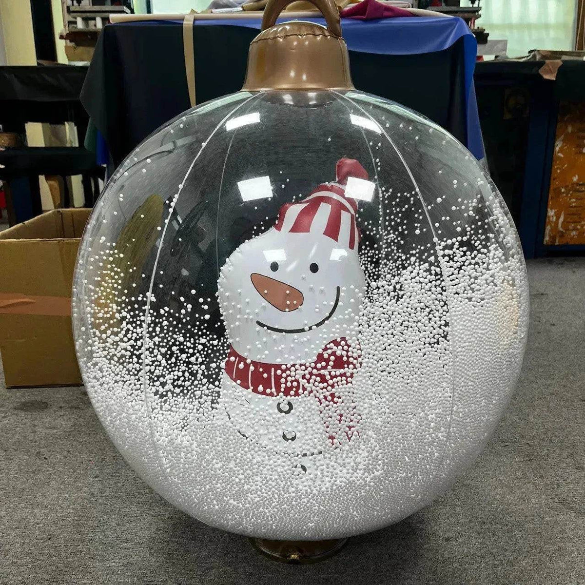 Palla di Natale gonfiabile da appendere con Babbo Natale, pupazzo di neve o albero
