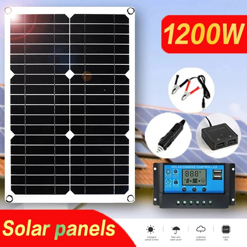 Pannello solare flessibile SolaVibe 1200W con controller di carica 100A e 2 porte USB