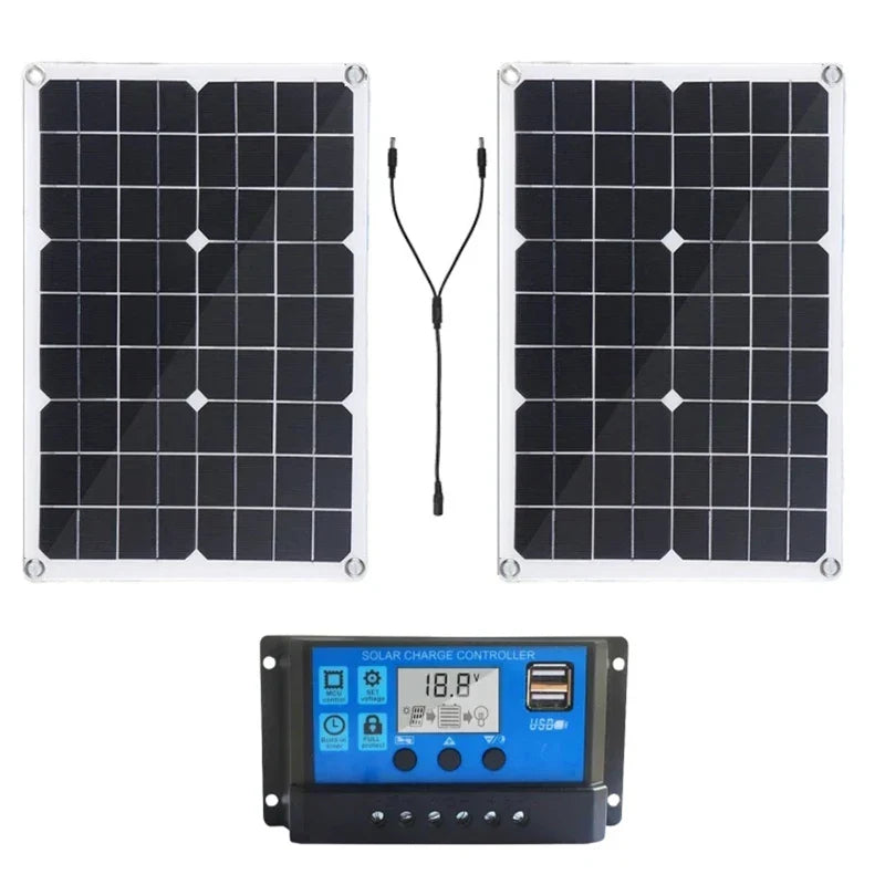Pannello solare flessibile SolaVibe 1200W con controller di carica 100A e 2 porte USB