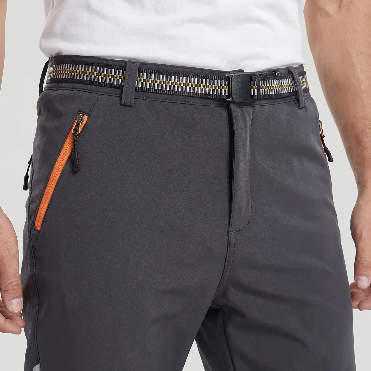 Pantaloni da trekking da uomo con fodera in pile e resistenza all'acqua