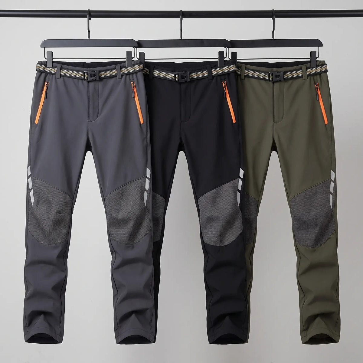Pantaloni da trekking da uomo con fodera in pile e resistenza all'acqua