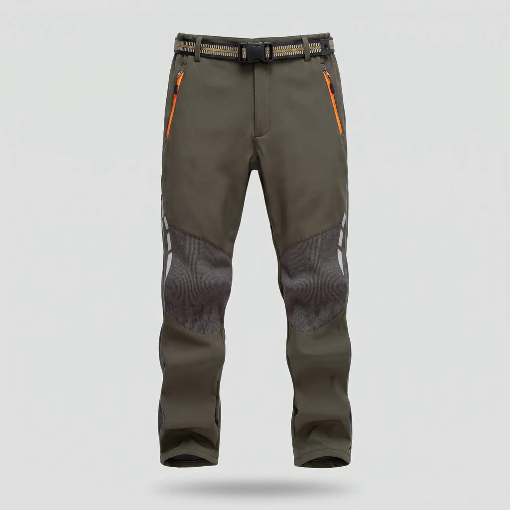 Pantaloni da trekking da uomo con fodera in pile e resistenza all'acqua