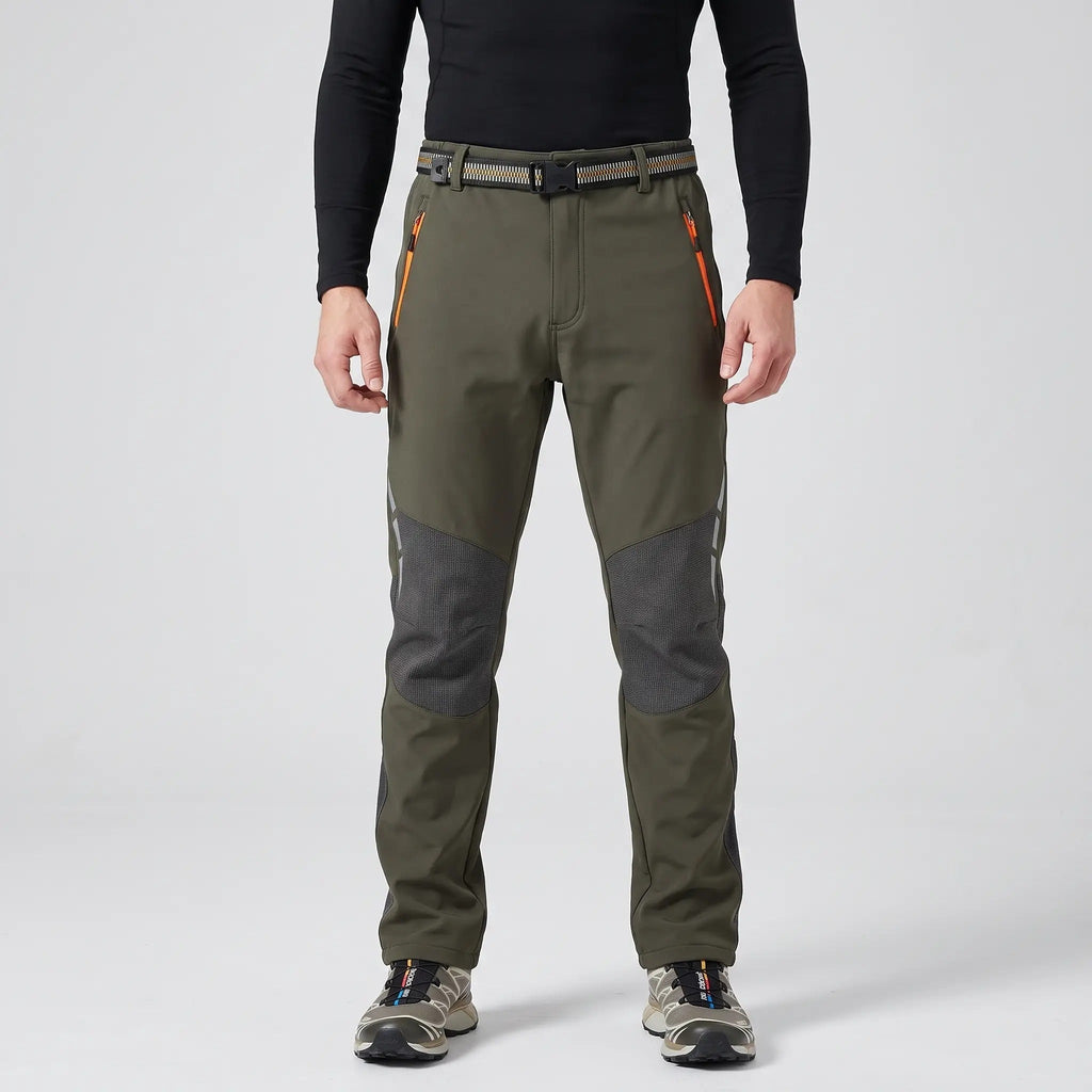 Pantaloni da trekking da uomo con fodera in pile e resistenza all'acqua