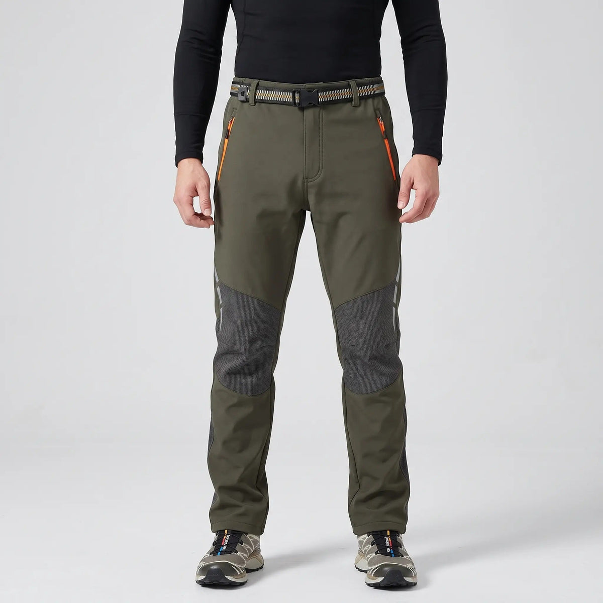 Pantaloni da trekking da uomo con fodera in pile e resistenza all'acqua