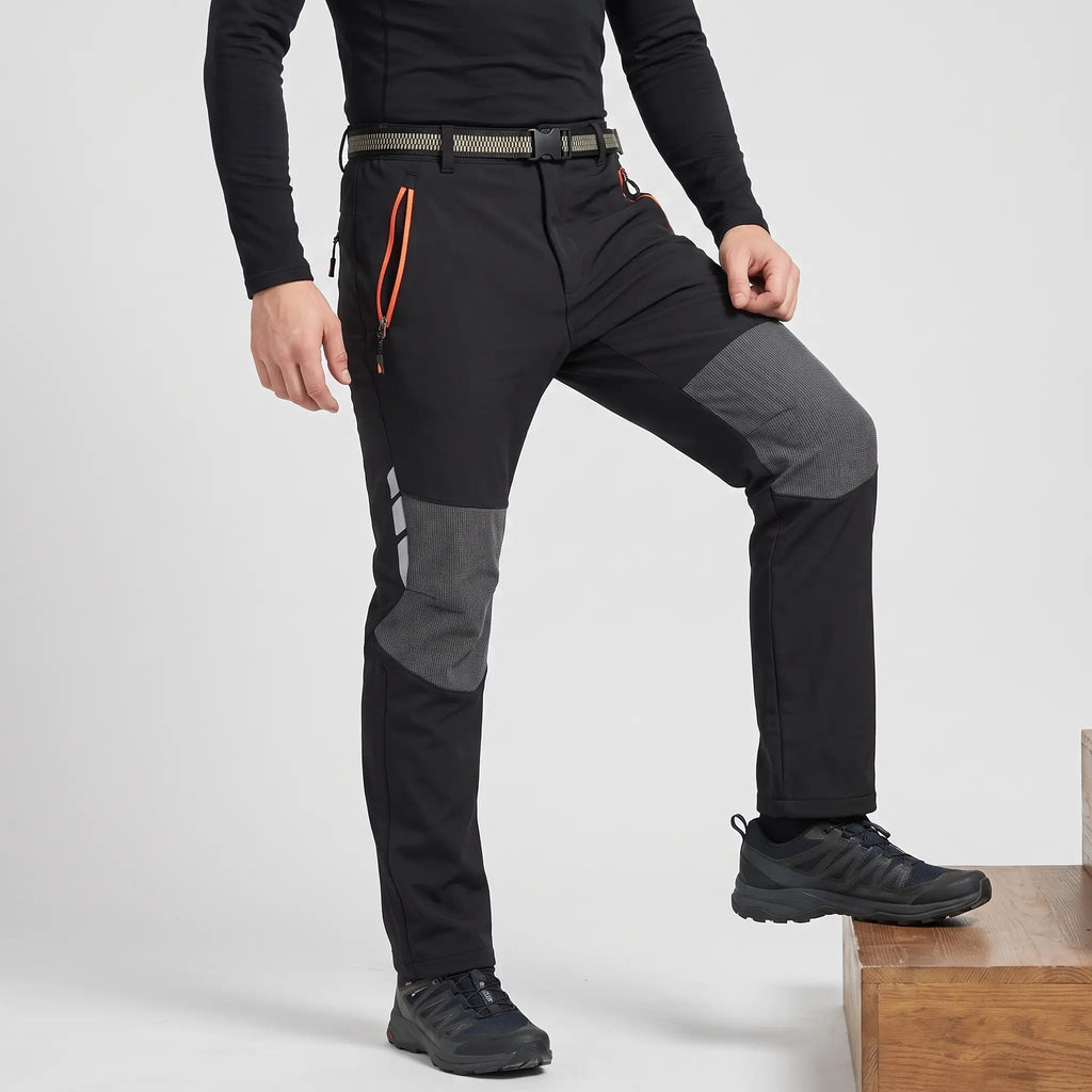 Pantaloni da trekking da uomo con fodera in pile e resistenza all'acqua