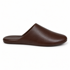 Pantofole uomo marroni scure slip-on con suola rigida