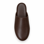 Pantofole uomo marroni scure slip-on con suola rigida
