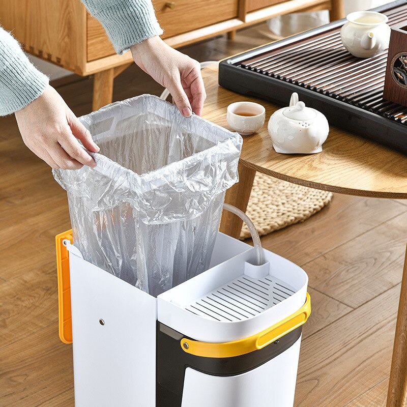 Pattumiera 2 in 1 per rifiuti secchi e umidi con secchio integrato