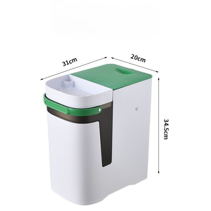 Pattumiera 2 in 1 per rifiuti secchi e umidi con secchio integrato