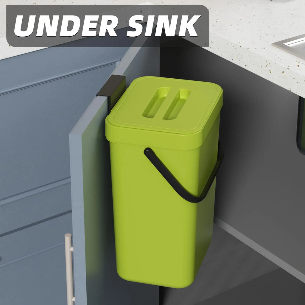 Pattumiera mini Binova con coperchio – appendibile e da parete per cucina, bagno e ufficio