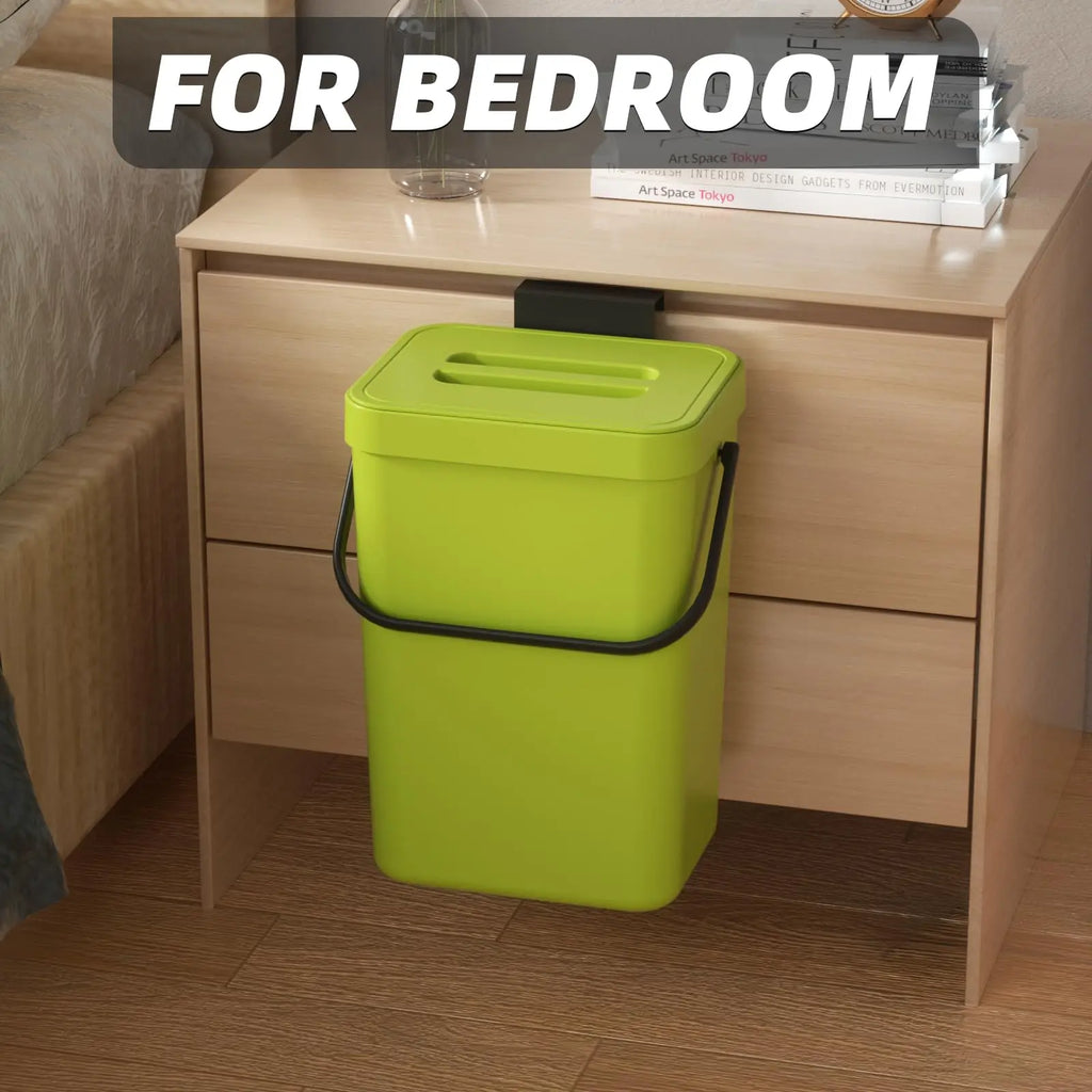 Pattumiera mini Binova con coperchio – appendibile e da parete per cucina, bagno e ufficio