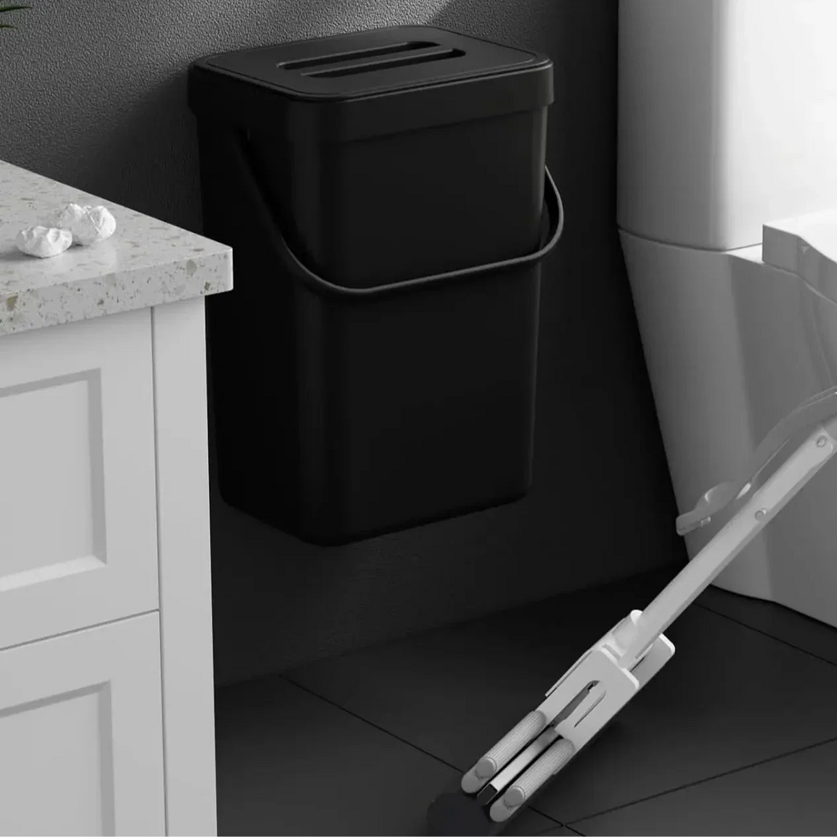 Pattumiera mini Binova con coperchio – appendibile e da parete per cucina, bagno e ufficio