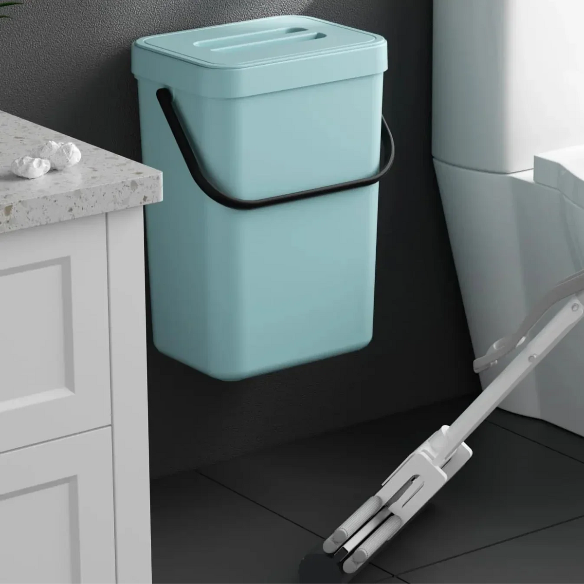 Pattumiera mini Binova con coperchio – appendibile e da parete per cucina, bagno e ufficio