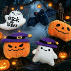 Peluche fantasma di Halloween con tessuto morbido e viso ricamato
