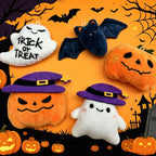 Peluche fantasma di Halloween con tessuto morbido e viso ricamato