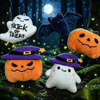 Peluche fantasma di Halloween con tessuto morbido e viso ricamato