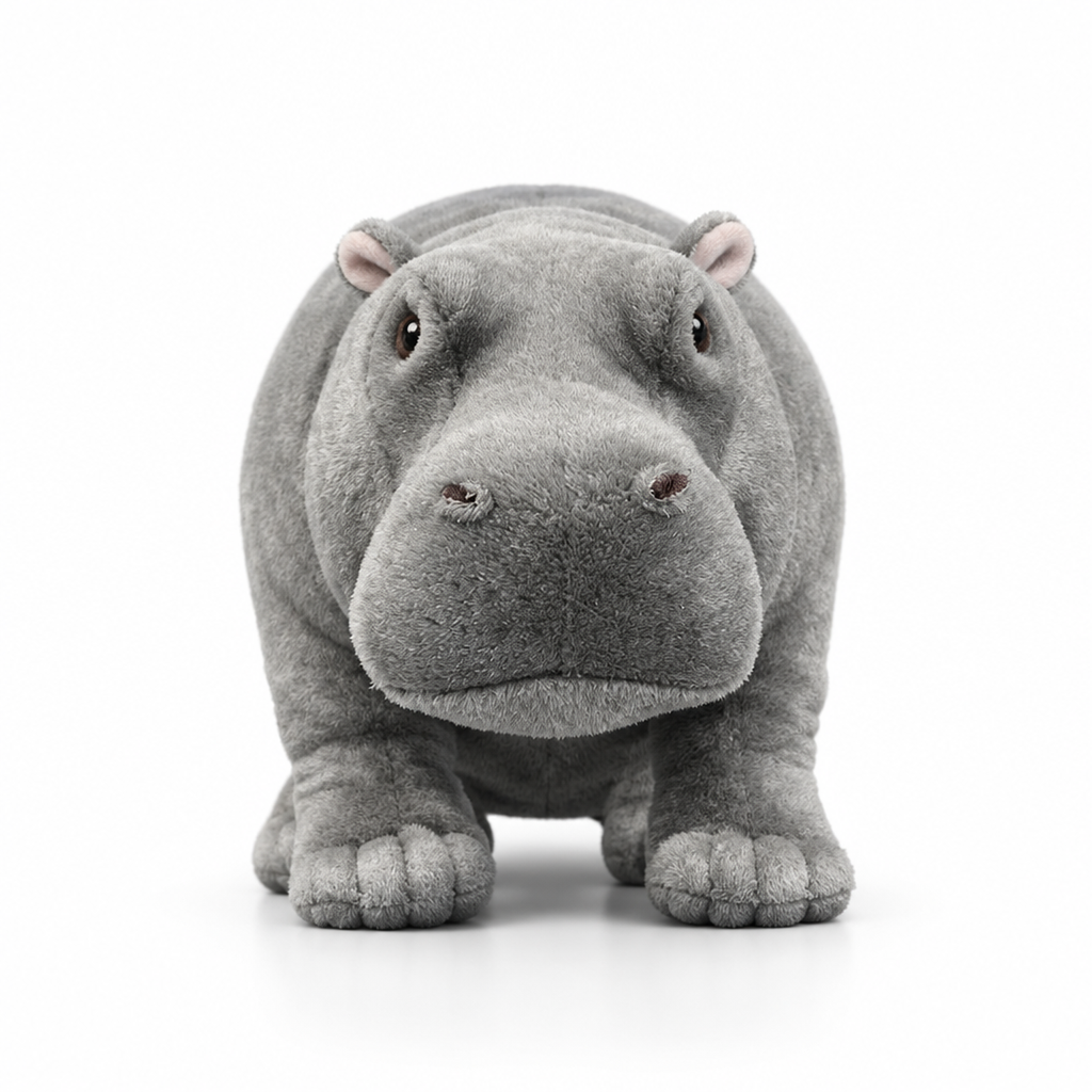 Peluche ippopotamo realistico - Morbido animale di peluche fedele alla realtà, 3+ anni