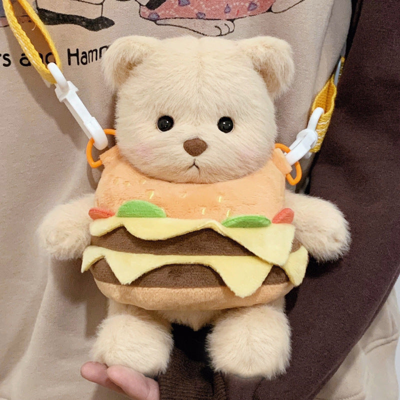 Peluche orsetto con costume da hamburger