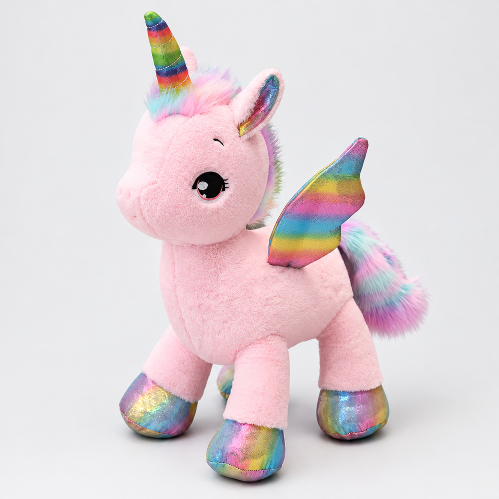 Peluche unicorno morbido, cuscino coccoloso arcobaleno per bambini