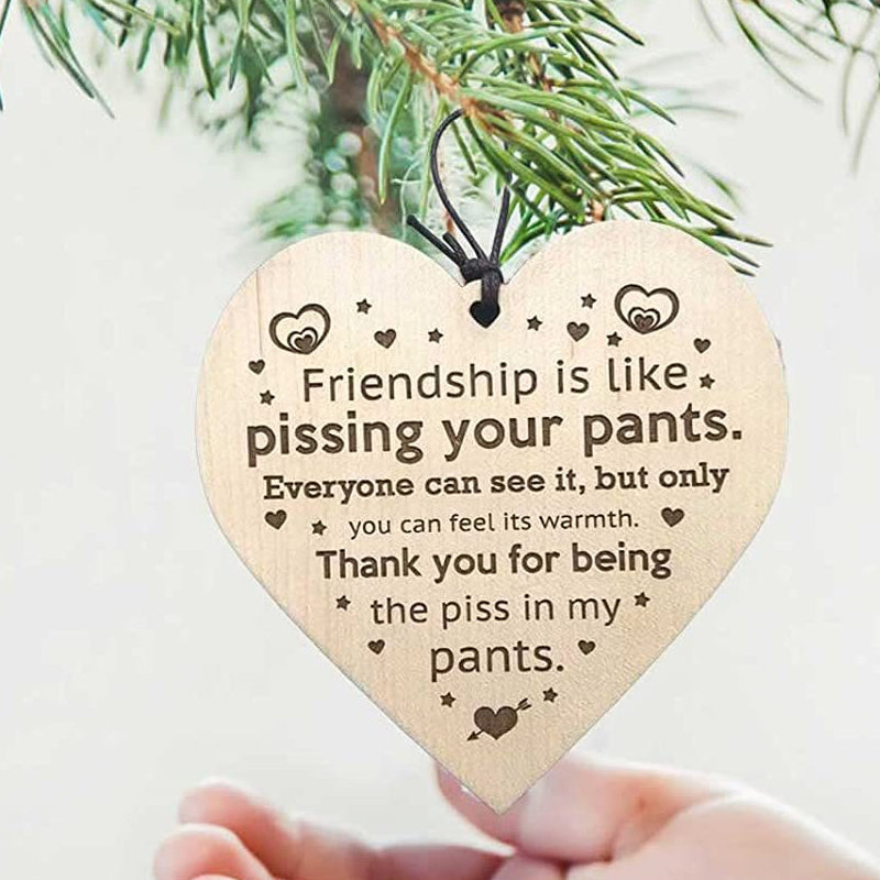 Pendente in legno per albero di Natale – decorazione natalizia amicizia