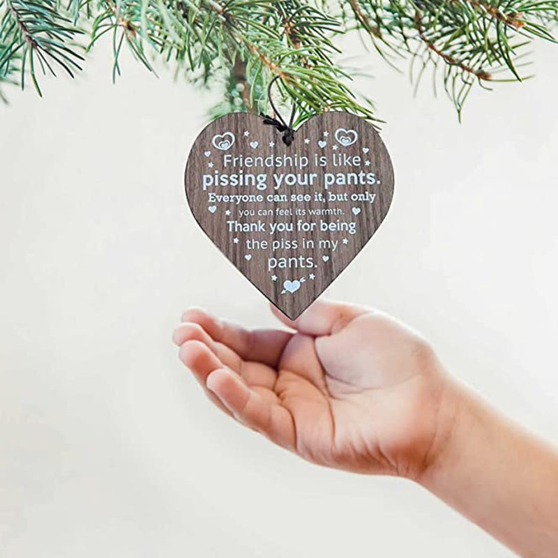 Pendente in legno per albero di Natale – decorazione natalizia amicizia