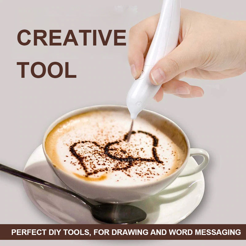 Penna decorativa per caffè e latte art