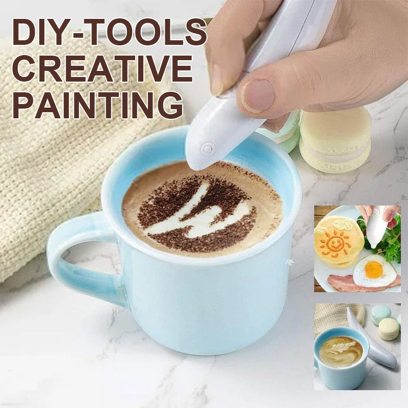 Penna decorativa per caffè e latte art