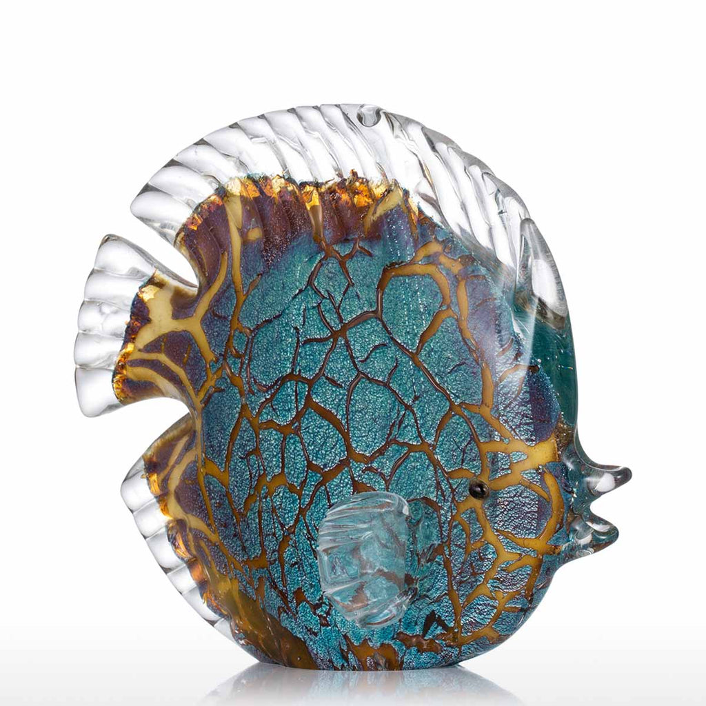 Pesce tropicale in vetro soffiato con pois multicolore
