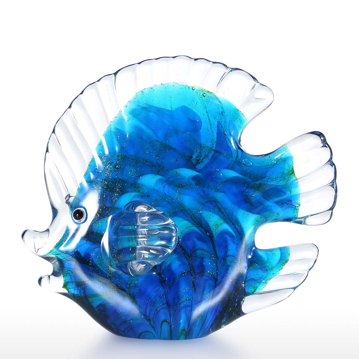 Pesce tropicale in vetro soffiato con pois multicolore