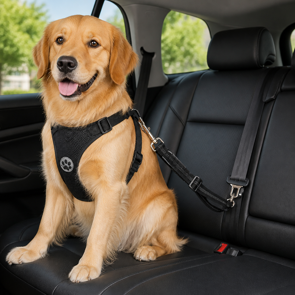Pettorina di sicurezza auto per cani regolabile in rete traspirante