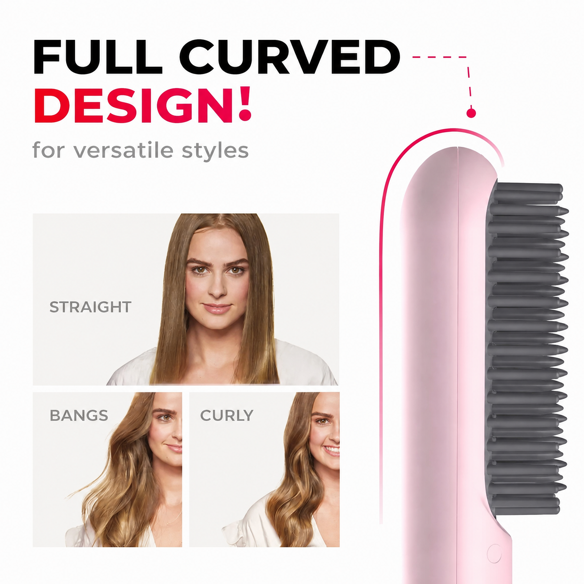 Piastra lisciante | Spazzola lisciante cordless | Styling veloce e capelli lucenti | IonFlex Styler
