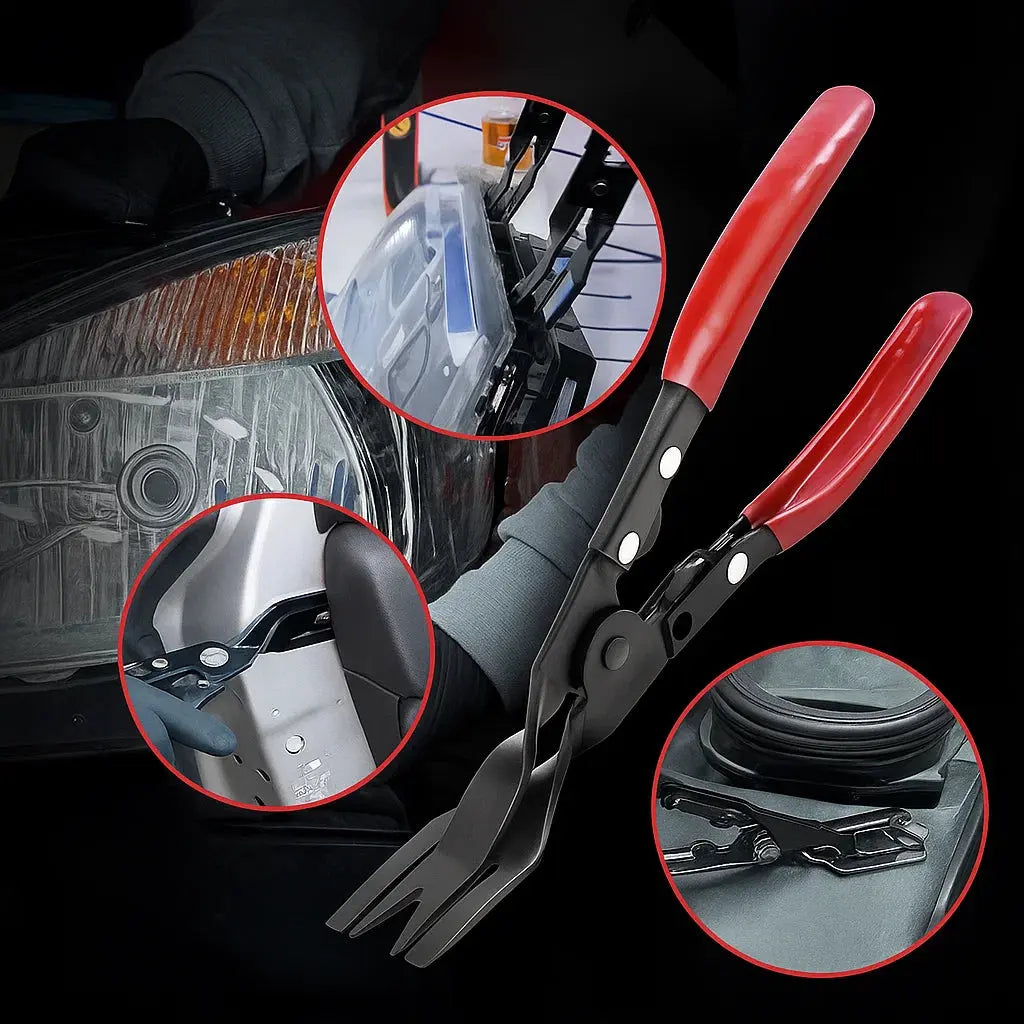 Pinza per rimozione clip e rivetti auto