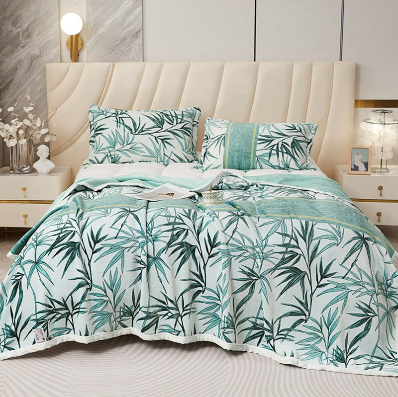 Piumone donna in cotone con fantasia floreale
