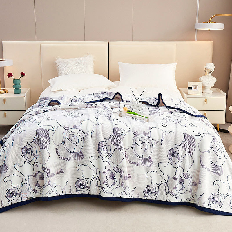 Piumone donna in cotone con fantasia floreale