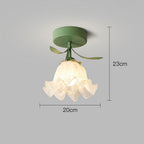 Plafoniera con vetro floreale decorativo