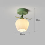 Plafoniera con vetro floreale decorativo