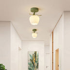 Plafoniera con vetro floreale decorativo