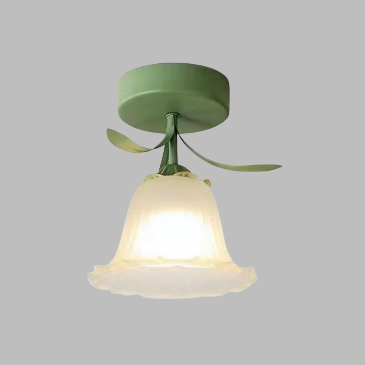 Plafoniera con vetro floreale decorativo