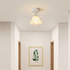 Plafoniera con vetro floreale decorativo