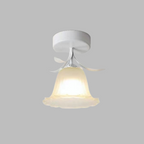 Plafoniera con vetro floreale decorativo