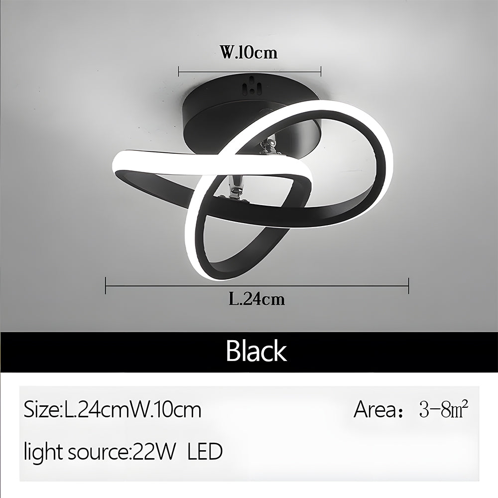 Plafoniera LED con struttura in metallo nero
